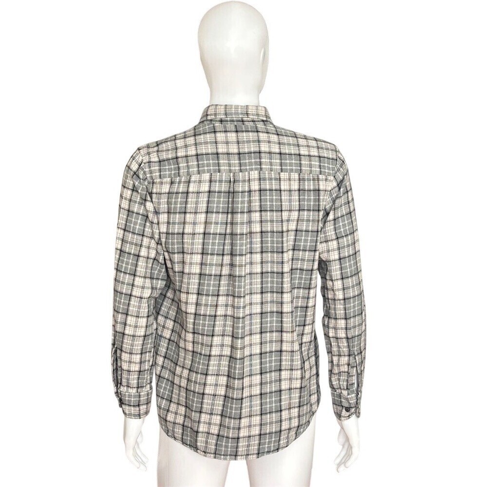 St. John's Bay Shirt Men's M Gray White Plaid Classic Fit Button-Down - Picture 6 of 9